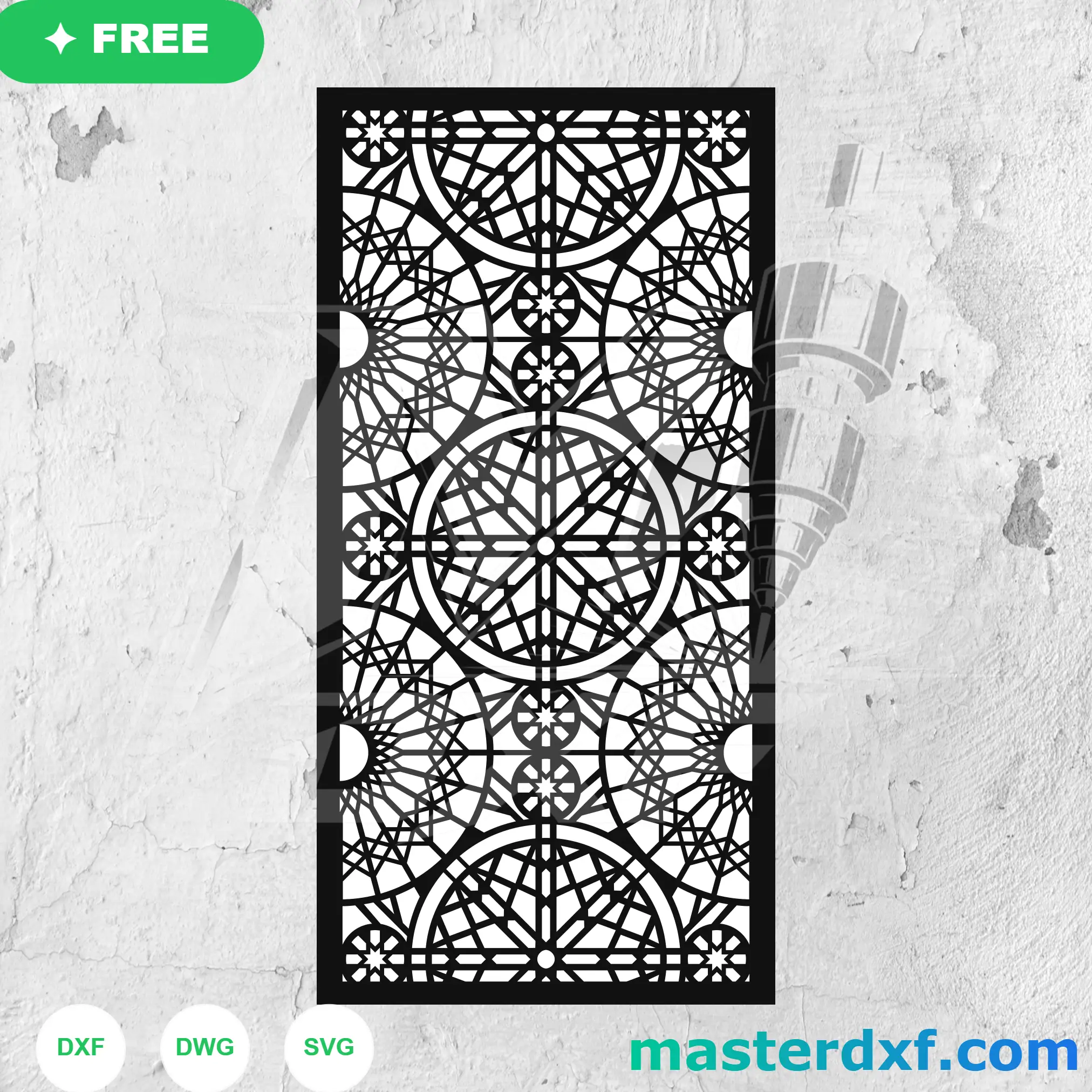 Sacred Geometry Geometric Web Rosette Architectural Pattern DXF File
